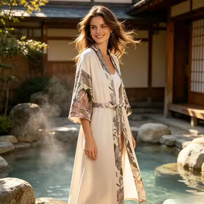 Kimono Yukata Floral Européen Anti-UV