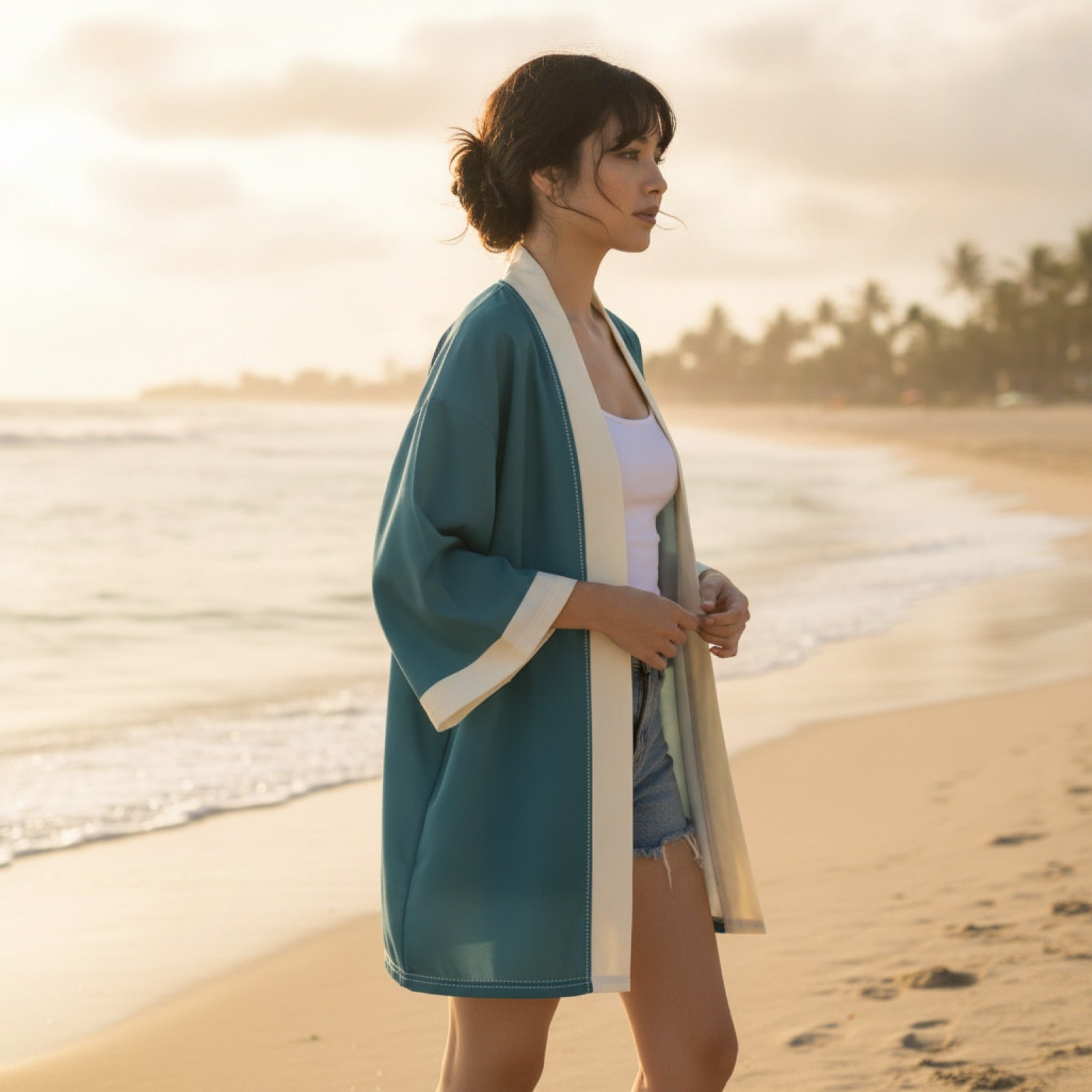 Kimono Haori Ample Unisexe - Style Japonais Décontracté