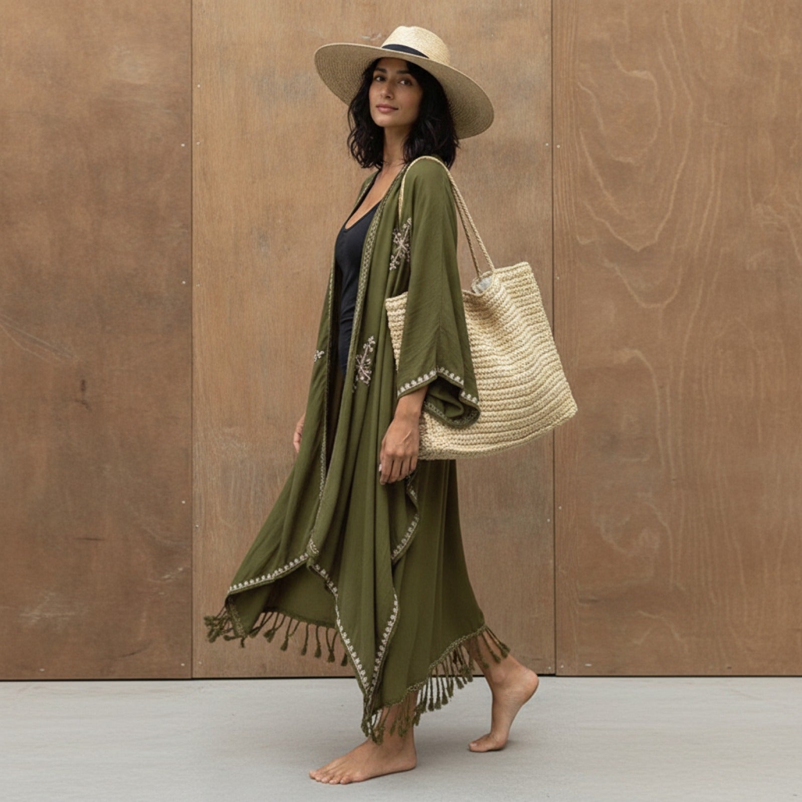 Kimono Long Bohème à Franges