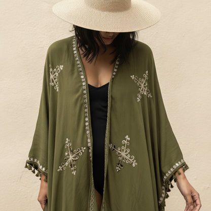 Kimono Long Bohème à Franges