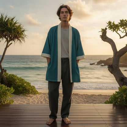Kimono Haori Ample Unisexe - Style Japonais Décontracté