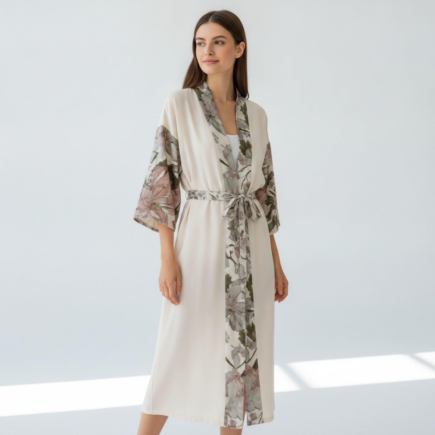 Kimono Yukata Floral Européen Anti-UV